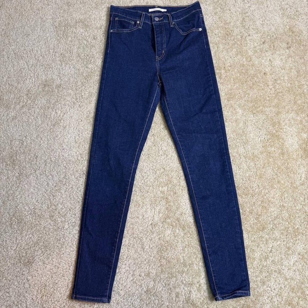 Levi's Mile High Super Skinny Jeans Women's 28 Blue Dark Wash Stretch Denim EUC